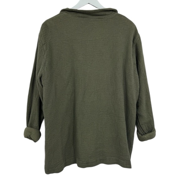 CP Shades Lagenlook Shacket Olive Green Flax Jacket Minimalist Size Medium - Picture 2 of 7